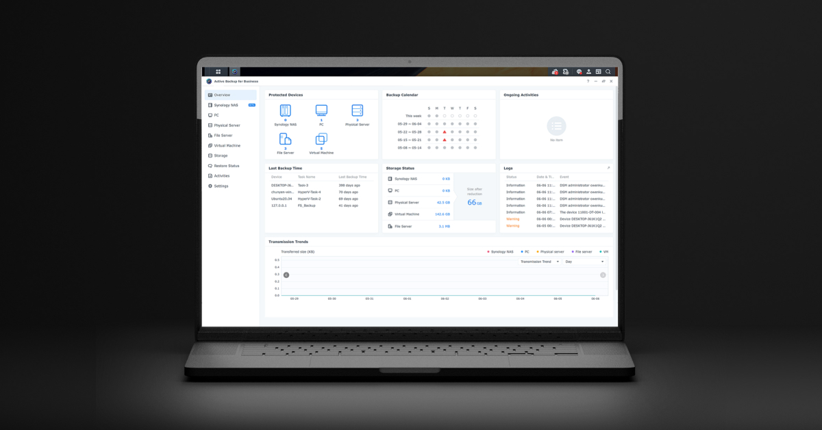 Synology Active Backup for Business – zentrales Dashboard für PC-, Server- und VM-Backups in einem KMU