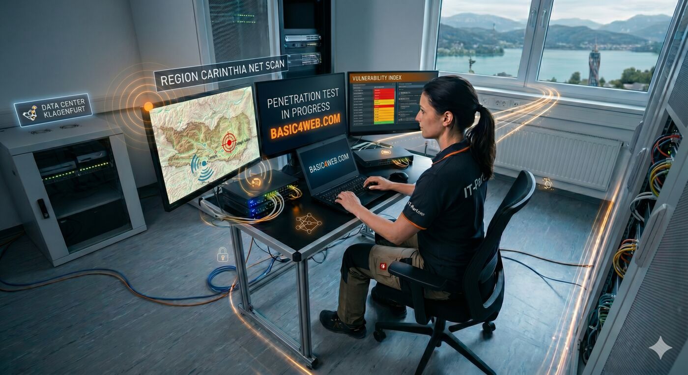 Penetration Test Kärnten – Cybersecurity-Experte analysiert IT-Infrastruktur auf Schwachstellen für KMU Basic4web