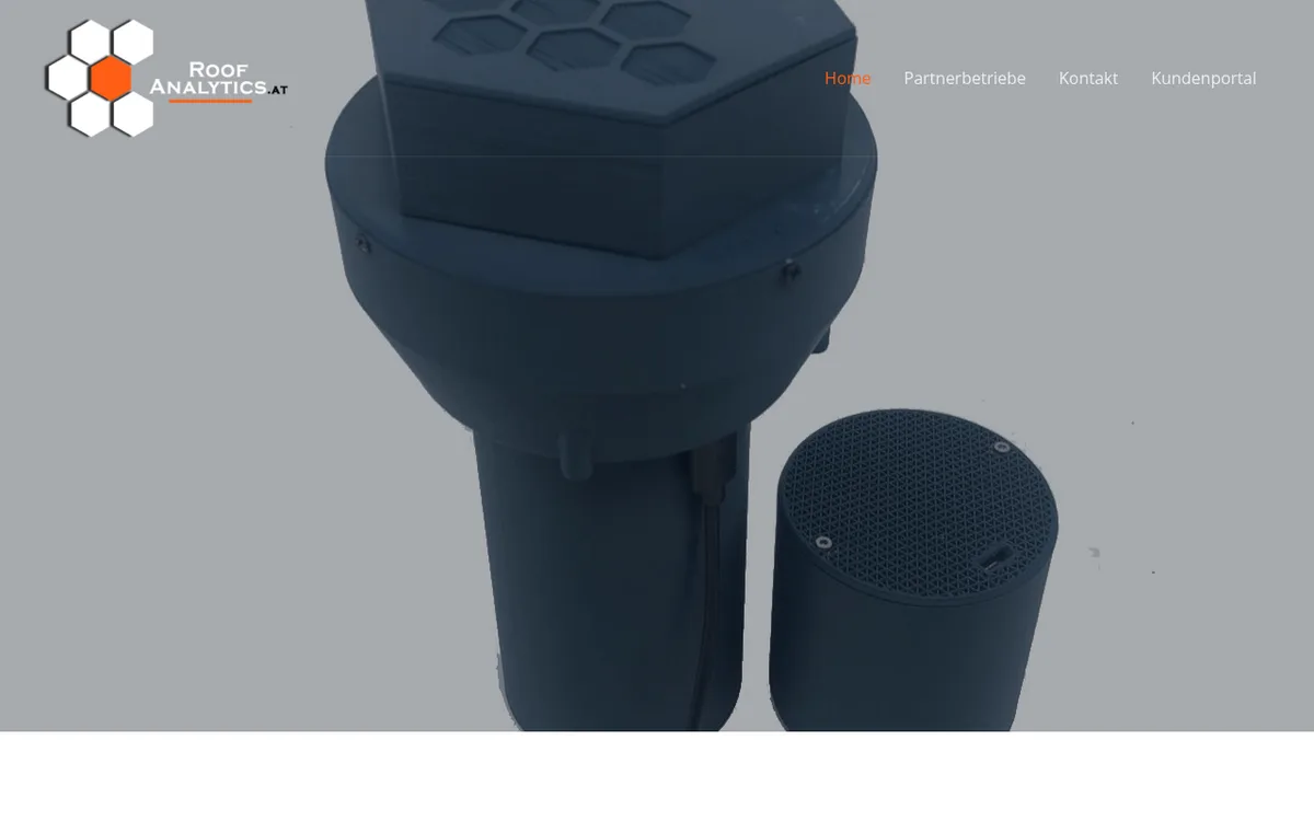 Screenshot roofanalytics.at – i-HEX Flachdach-Monitoring-System mit IoT-Sensorik aus Kärnten