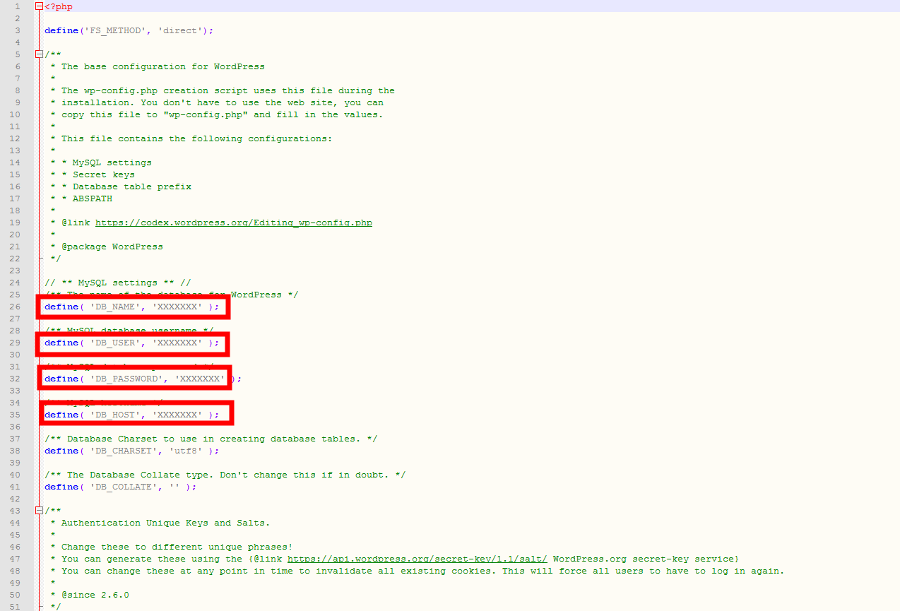 wp-config.php anpassen – Datenbankzugangsdaten für WordPress-Migration eintragen