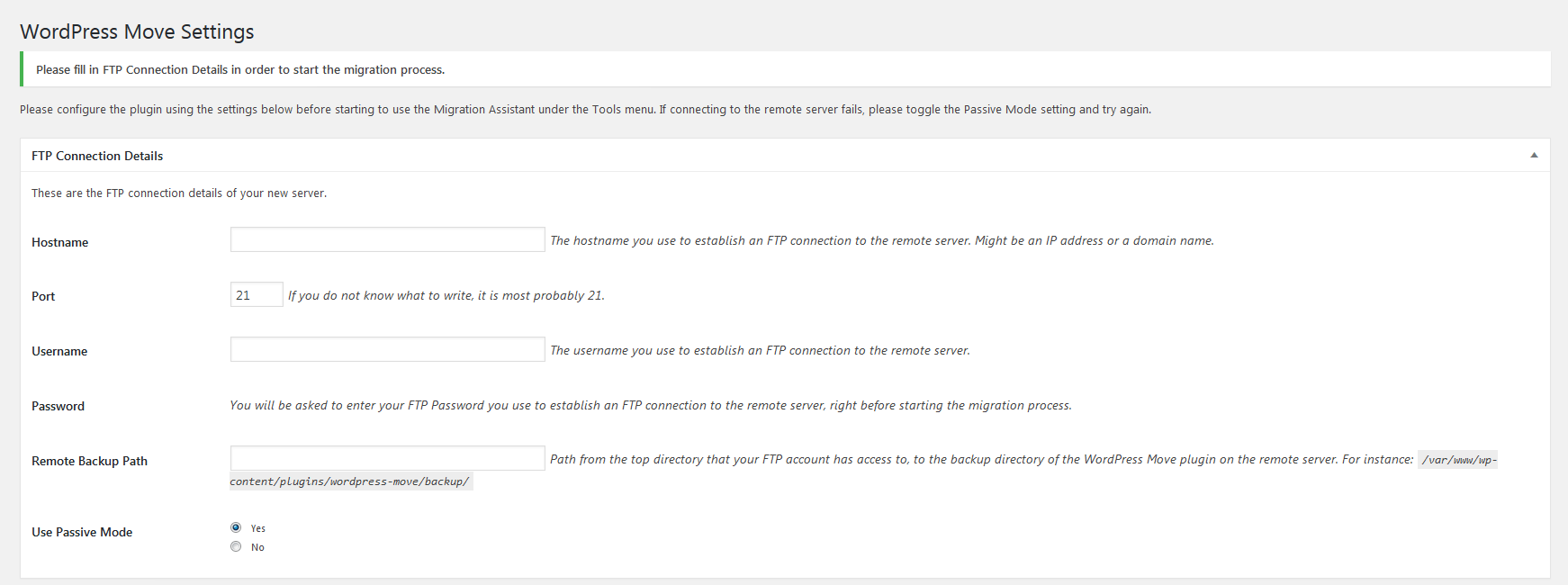 WordPress Move Plugin