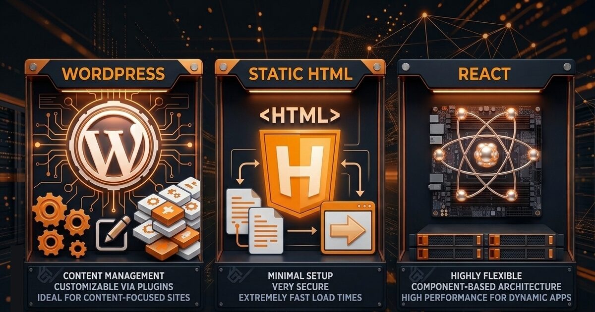 WordPress, Static HTML oder React: Welche Website-Technologie passt für Kärntner Unternehmen?